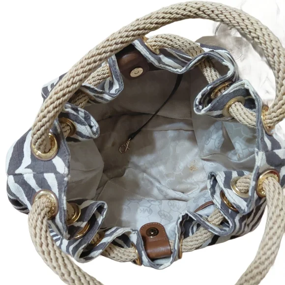 Michael Kors Zebra Print Canvas Shoulder Bag Satchel - Picture 5 of 11